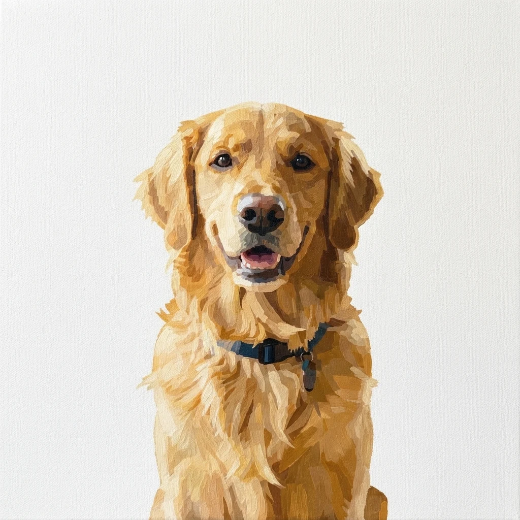 El perro de muestra generado por IA en estilo Acrílico