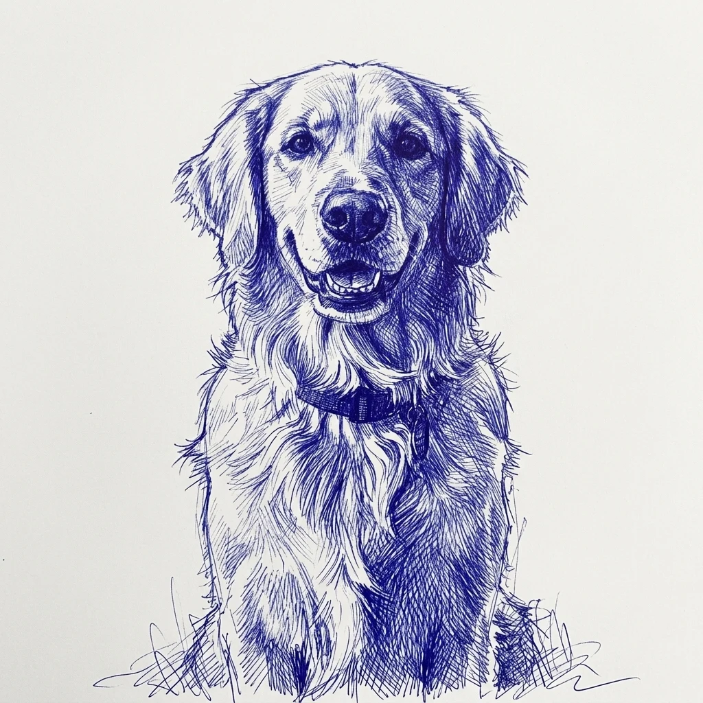 El perro de muestra generado por IA en estilo Bolígrafo