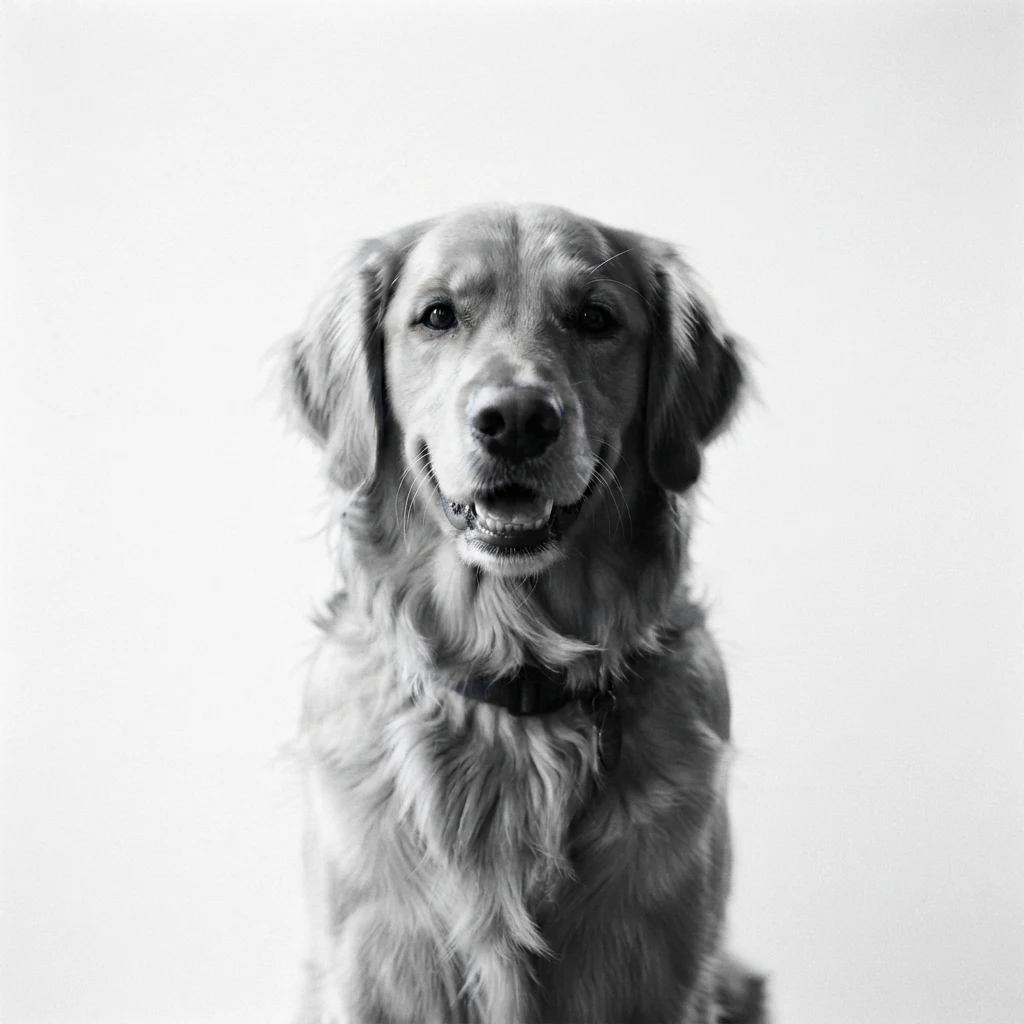 El perro de muestra generado por IA en estilo Blanco y negro artístico