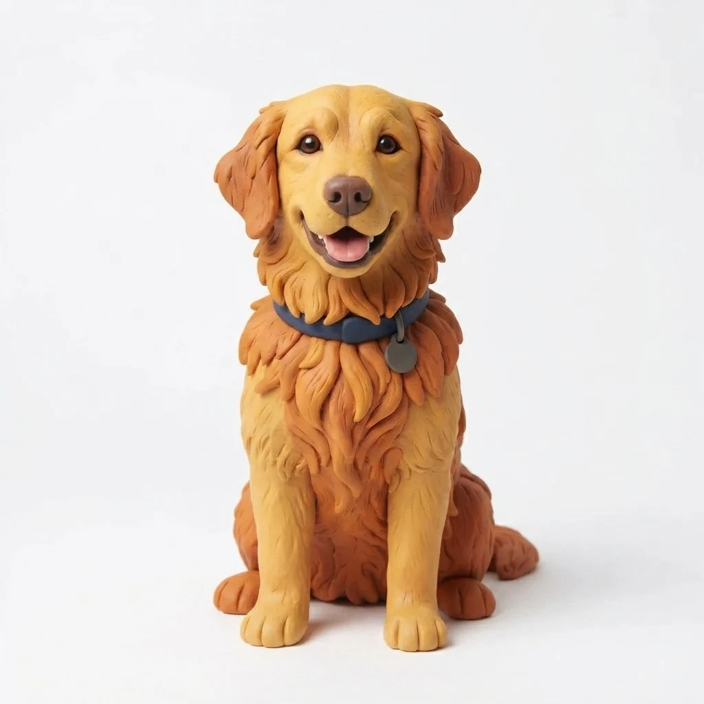 El perro de muestra generado por IA en estilo Plastilina