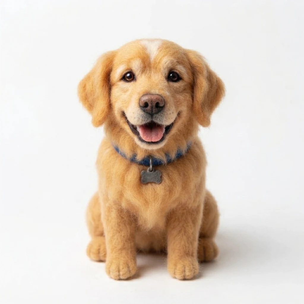 El perro de muestra generado por IA en estilo Peluche de fieltro