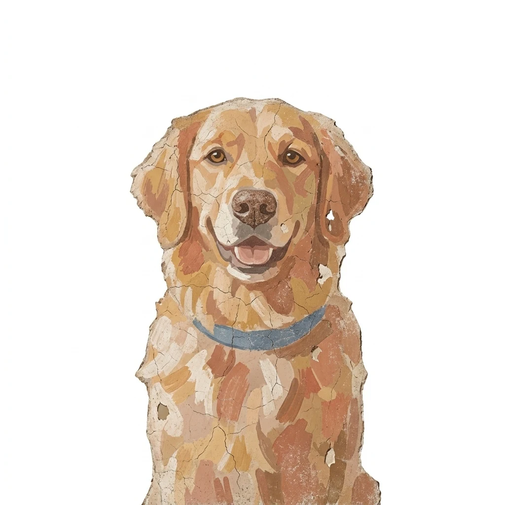 El perro de muestra generado por IA en estilo Fresco