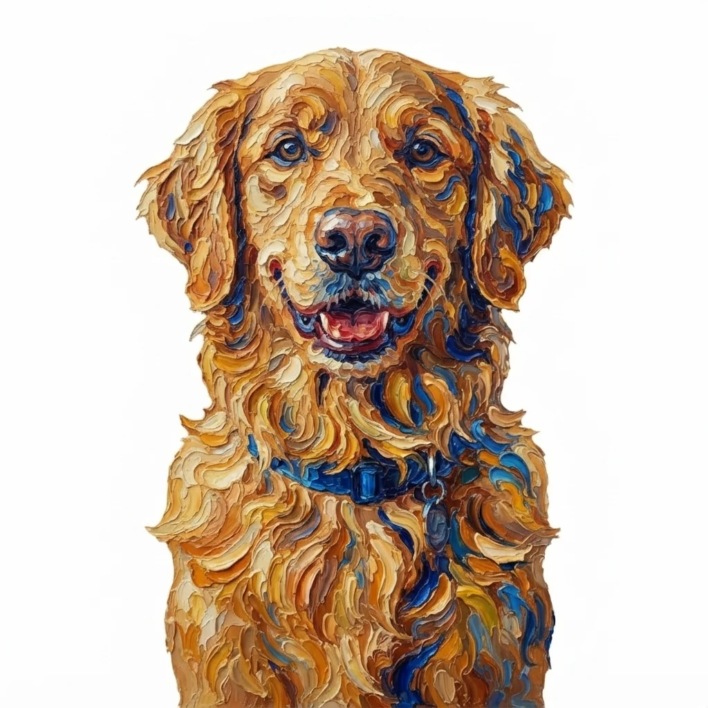 El perro de muestra generado por IA en estilo Óleo en espiral