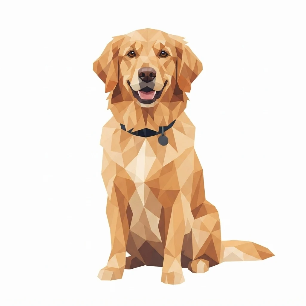 El perro de muestra generado por IA en estilo Geométrico
