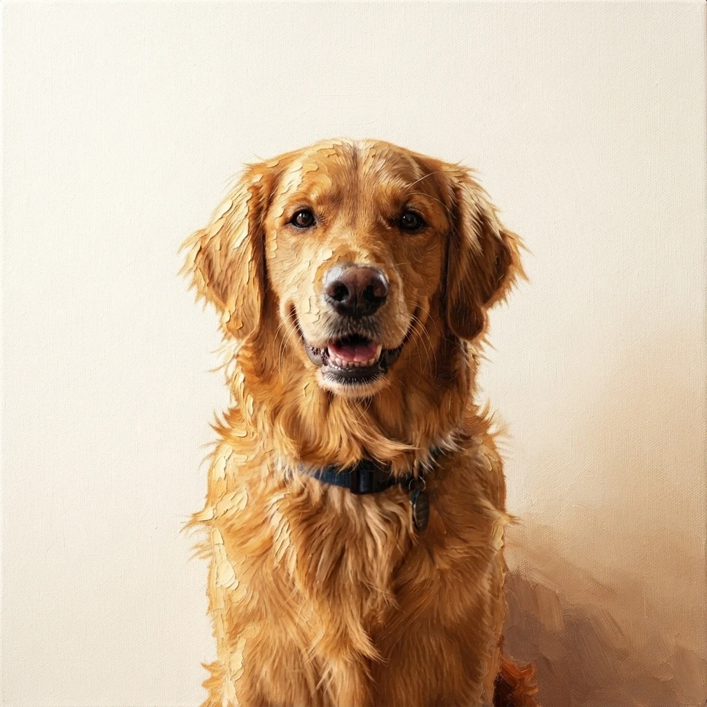 El perro de muestra generado por IA en estilo Óleo