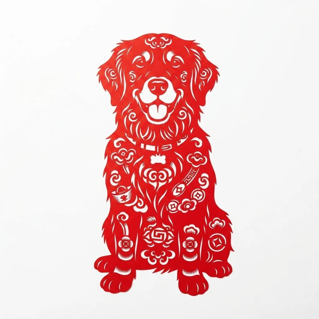 El perro de muestra generado por IA en estilo Papel recortado