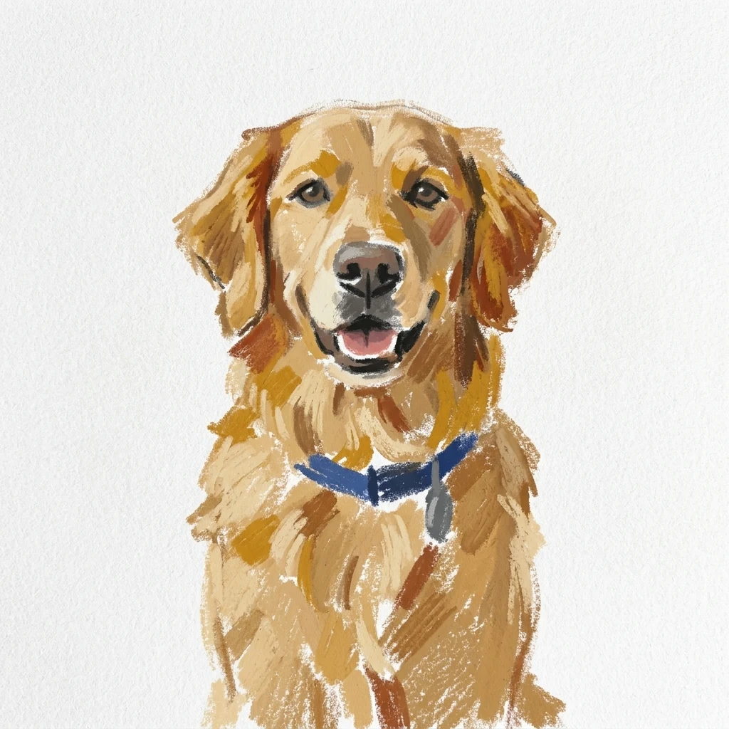 El perro de muestra generado por IA en estilo Pastel suave