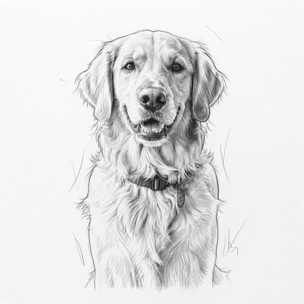 El perro de muestra generado por IA en estilo Dibujo a lápiz