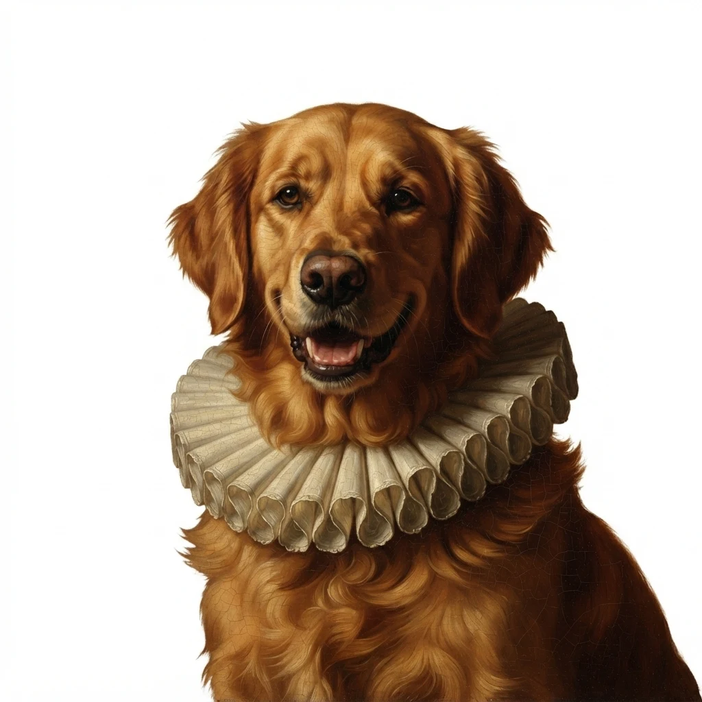 El perro de muestra generado por IA en estilo Retrato renacentista