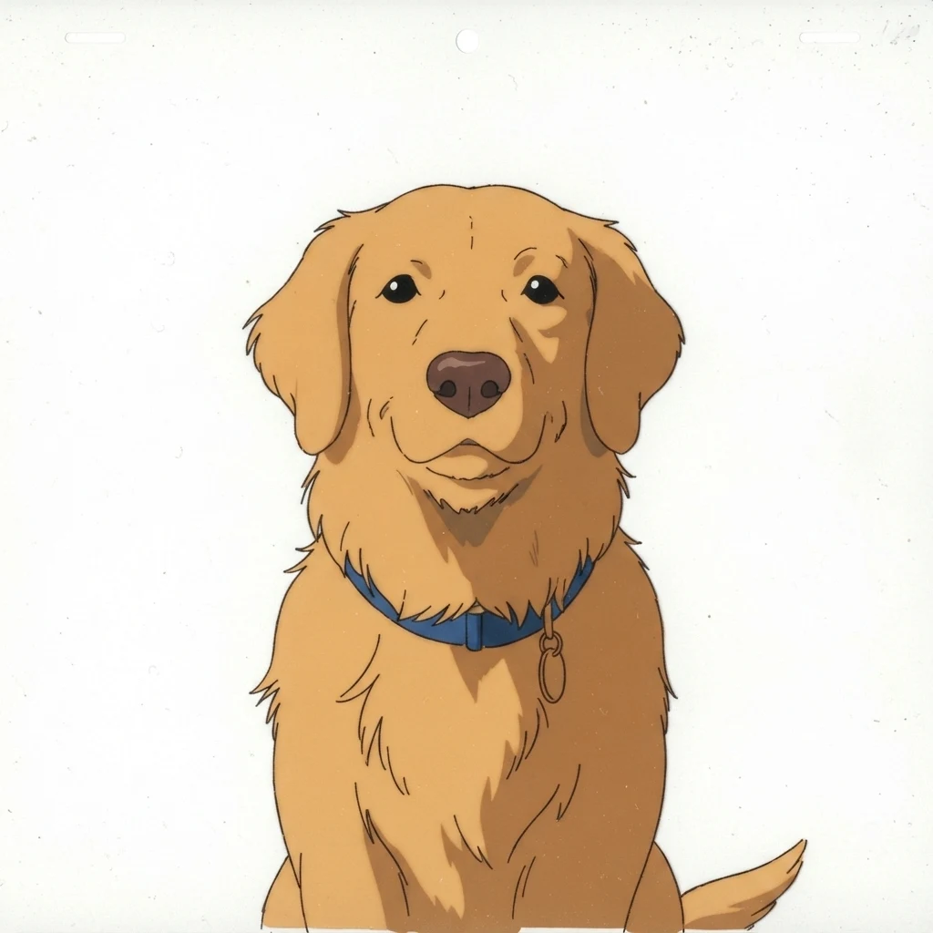 El perro de muestra generado por IA en estilo Anime retro