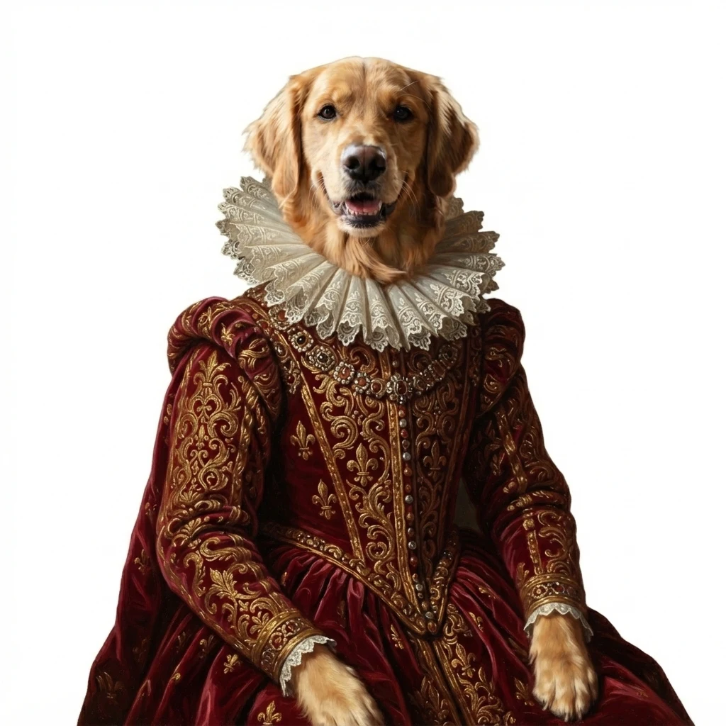 El perro de muestra generado por IA en estilo Retrato real