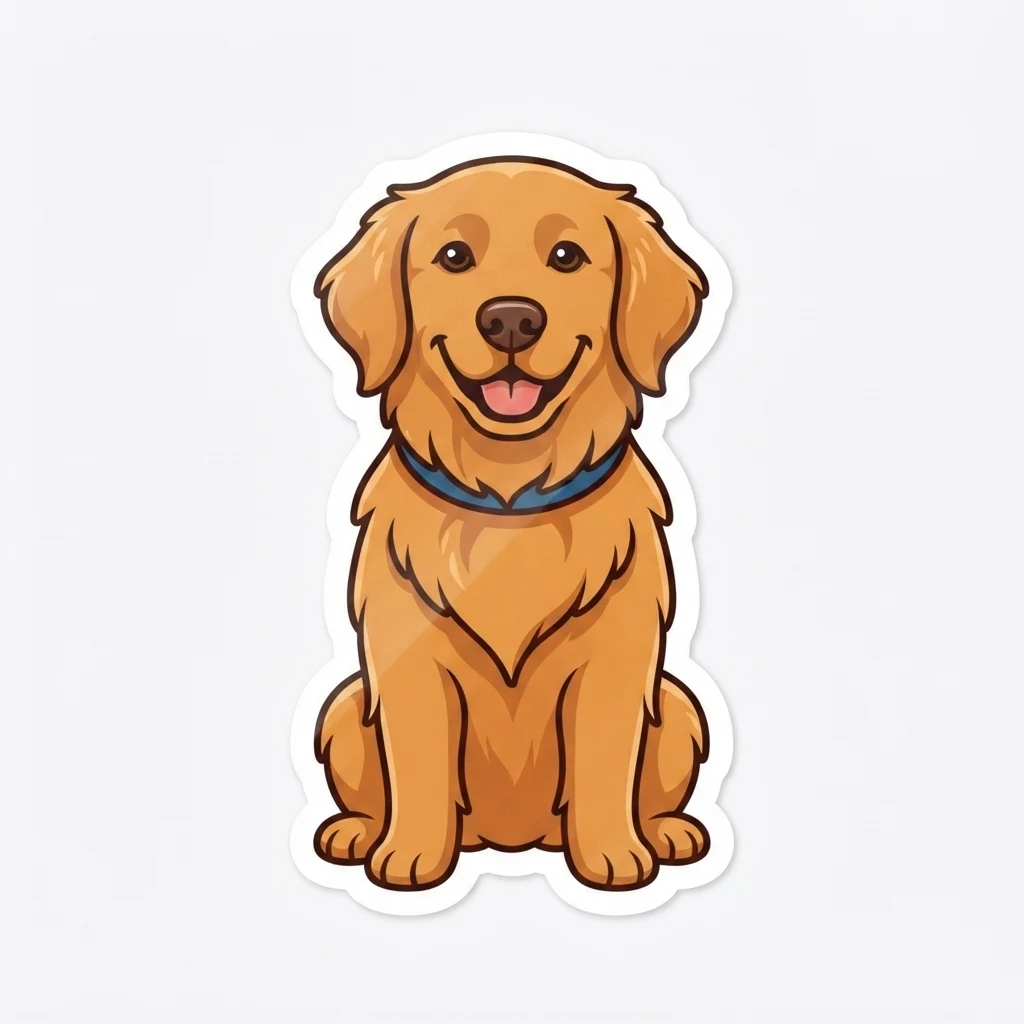 El perro de muestra generado por IA en estilo Pegatina