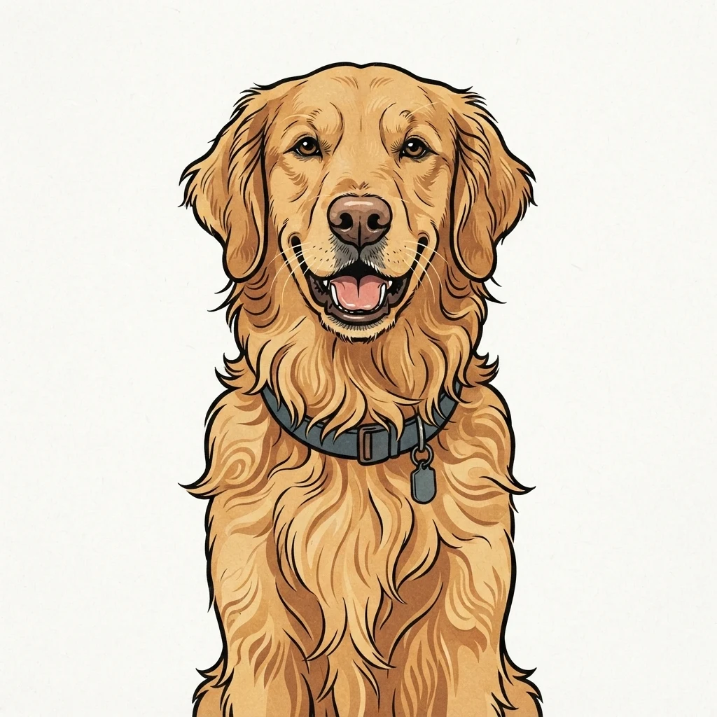 El perro de muestra generado por IA en estilo Grabado japonés