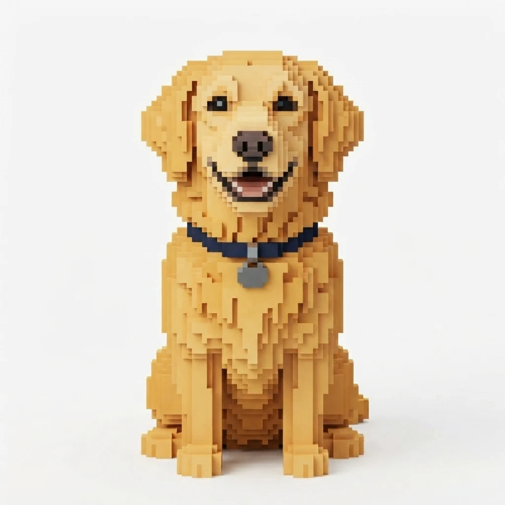 El perro de muestra generado por IA en estilo Vóxel