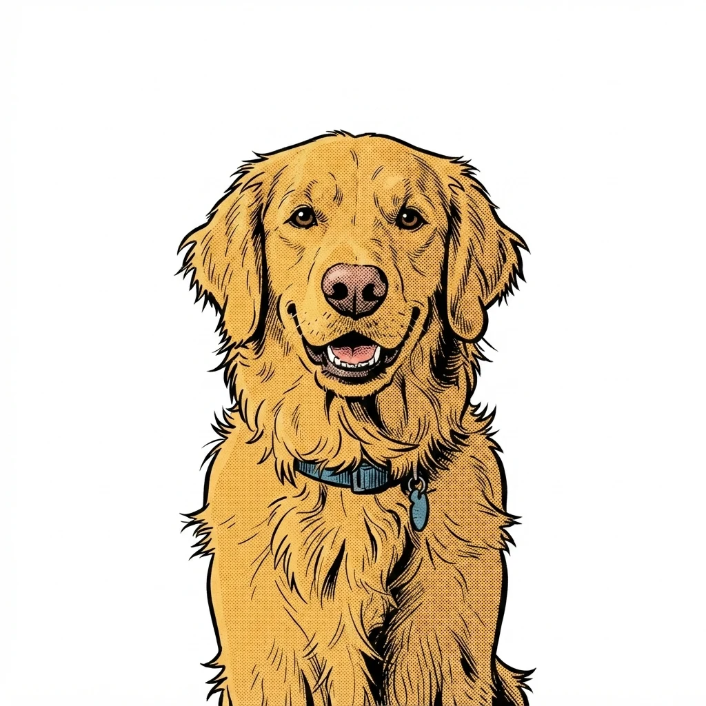 El perro de muestra generado por IA en estilo Cómic